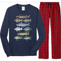 Freshwater Fish Types Fishing Long Sleeve Pajama Set