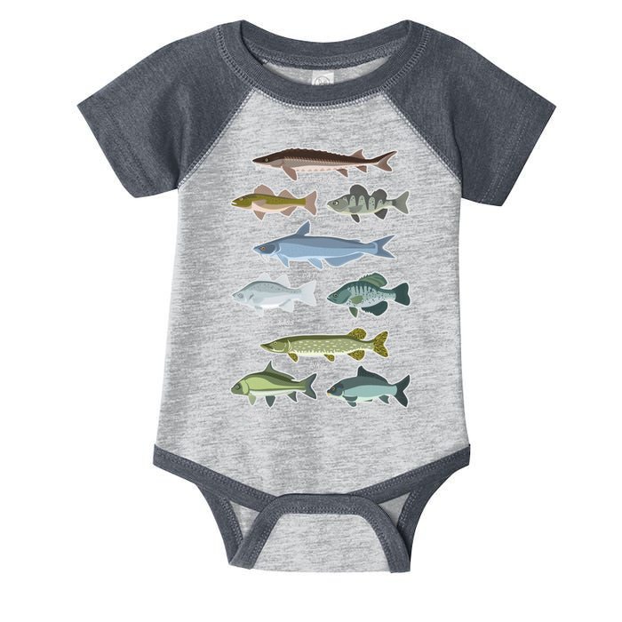 Freshwater Fish Types Fishing Infant Baby Jersey Bodysuit