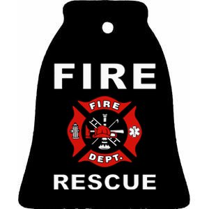 FIRE RESCUE FIRE FIGHTER FIREMAN Ceramic Bell Ornament