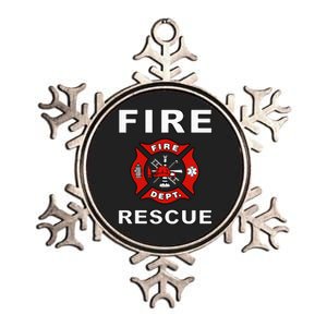 FIRE RESCUE FIRE FIGHTER FIREMAN Metallic Star Ornament