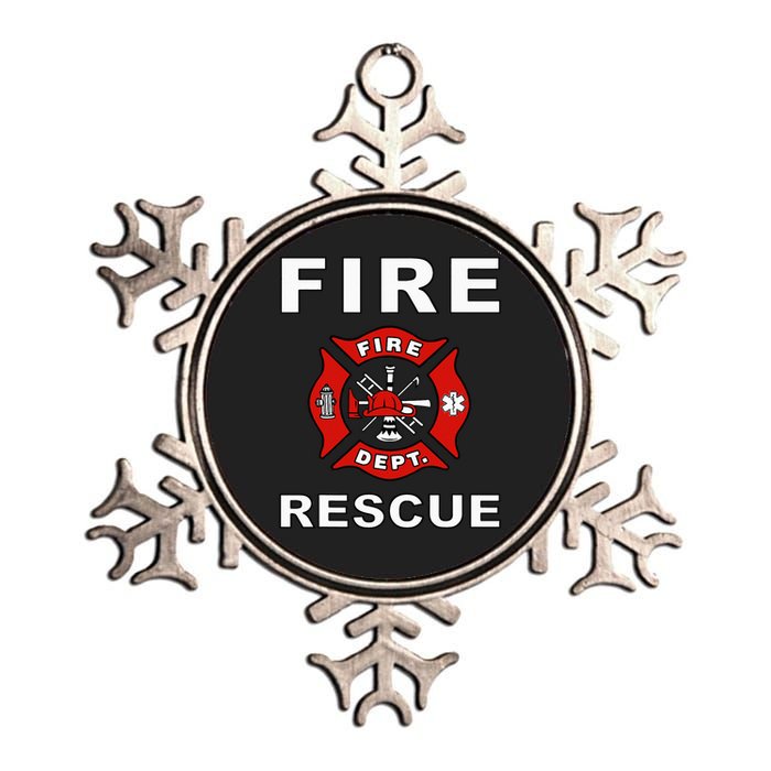 FIRE RESCUE FIRE FIGHTER FIREMAN Metallic Star Ornament