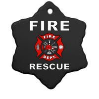 FIRE RESCUE FIRE FIGHTER FIREMAN Ceramic Star Ornament