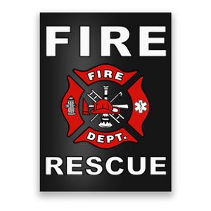 FIRE RESCUE FIRE FIGHTER FIREMAN Poster