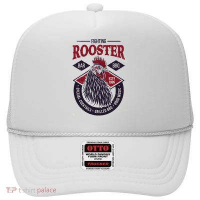 Fighting Rooster High Crown Mesh Back Trucker Hat