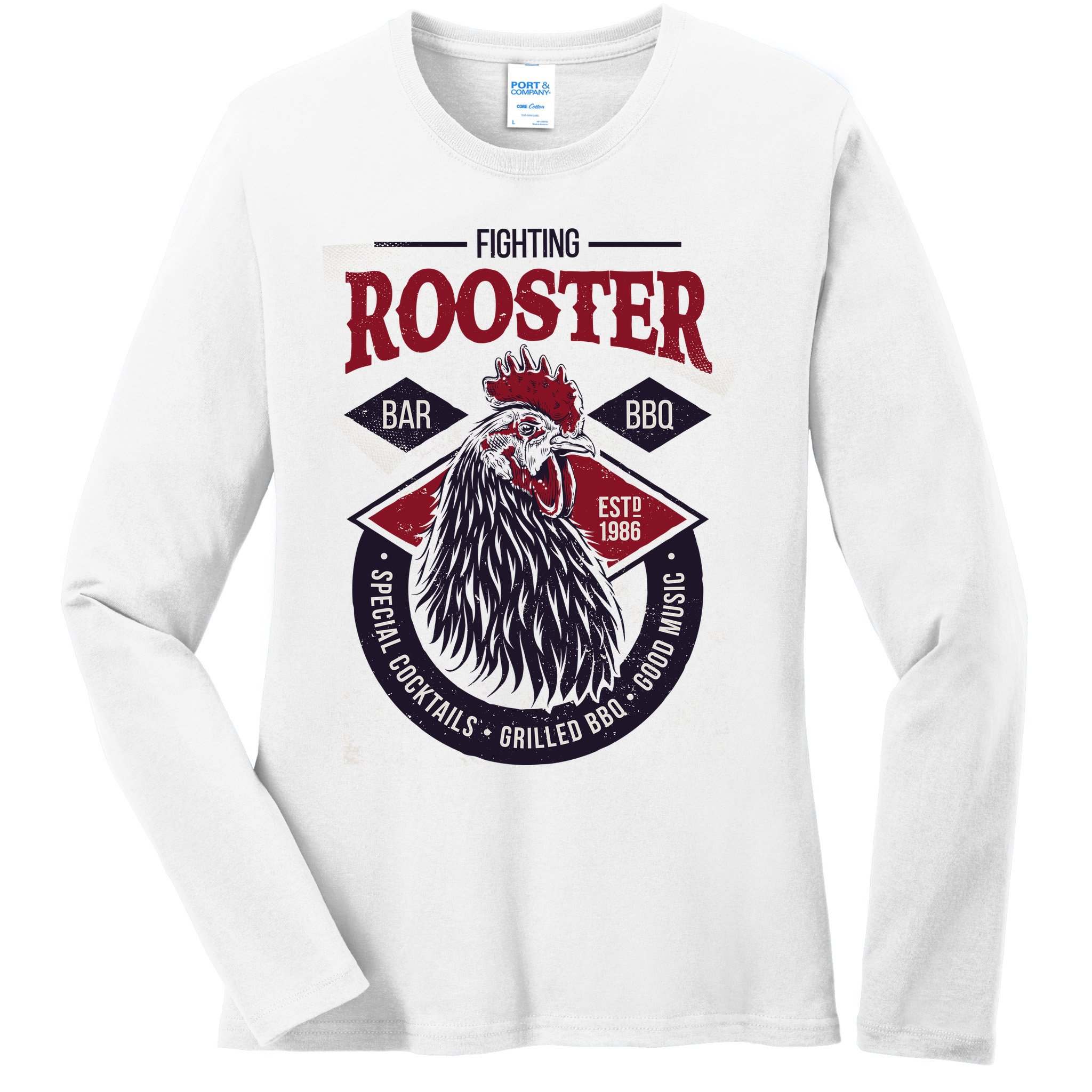 Fighting Rooster Ladies Long Sleeve Shirt