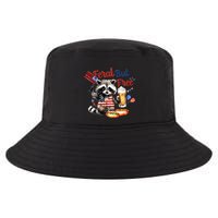 Funny Raccoon Feral But Free 4th Of July American Flag Cool Comfort Performance Bucket Hat
