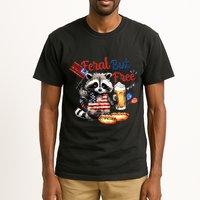Funny Raccoon Feral But Free 4th Of July American Flag Tall T-Shirt