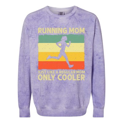 Funny Running For Mom Marathoner Runner Coach Racing Colorblast Crewneck Sweatshirt