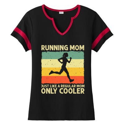 Funny Running For Mom Marathoner Runner Coach Racing Ladies Halftime Notch Neck Tee