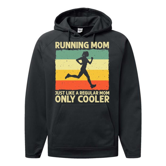 Funny Running For Mom Marathoner Runner Coach Racing Performance Fleece Hoodie