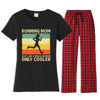 Funny Running For Mom Marathoner Runner Coach Racing Women's Flannel Pajama Set