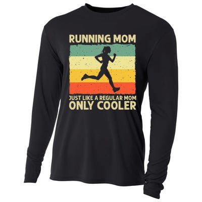 Funny Running For Mom Marathoner Runner Coach Racing Cooling Performance Long Sleeve Crew