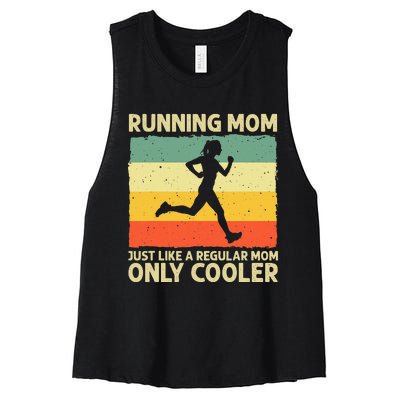 Funny Running For Mom Marathoner Runner Coach Racing Women's Racerback Cropped Tank