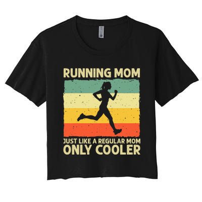 Funny Running For Mom Marathoner Runner Coach Racing Women's Crop Top Tee