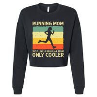 Funny Running For Mom Marathoner Runner Coach Racing Cropped Pullover Crew