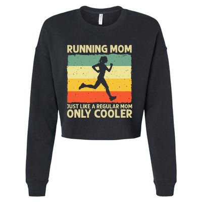 Funny Running For Mom Marathoner Runner Coach Racing Cropped Pullover Crew