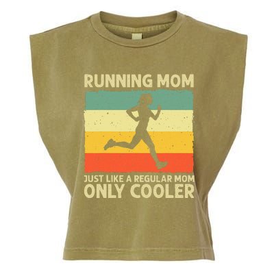 Funny Running For Mom Marathoner Runner Coach Racing Garment-Dyed Women's Muscle Tee