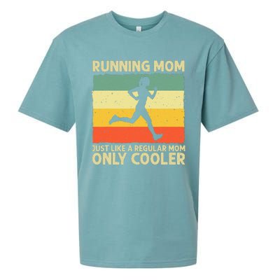 Funny Running For Mom Marathoner Runner Coach Racing Sueded Cloud Jersey T-Shirt