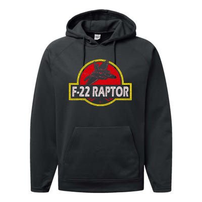 F22 Raptor Fighter Jet Pilot Airplane 4th Of July Vintage Performance Fleece Hoodie