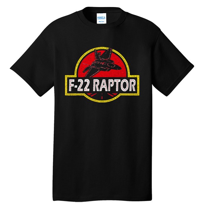 F22 Raptor Fighter Jet Pilot Airplane 4th Of July Vintage Tall T-Shirt