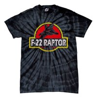 F22 Raptor Fighter Jet Pilot Airplane 4th Of July Vintage Tie-Dye T-Shirt