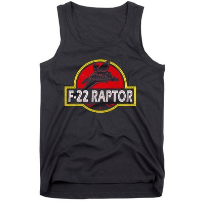 F22 Raptor Fighter Jet Pilot Airplane 4th Of July Vintage Tank Top