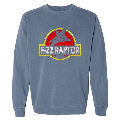 F22 Raptor Fighter Jet Pilot Airplane 4th Of July Vintage Garment-Dyed Sweatshirt