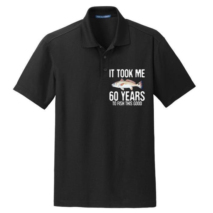 Funny Redfish Fishing 60th Birthday 60 Years To Fish Great Dry Zone Grid Polo