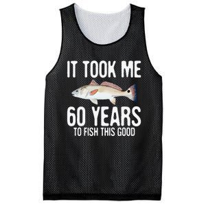 Funny Redfish Fishing 60th Birthday 60 Years To Fish Great Mesh Reversible Basketball Jersey Tank