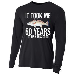 Funny Redfish Fishing 60th Birthday 60 Years To Fish Great Cooling Performance Long Sleeve Crew