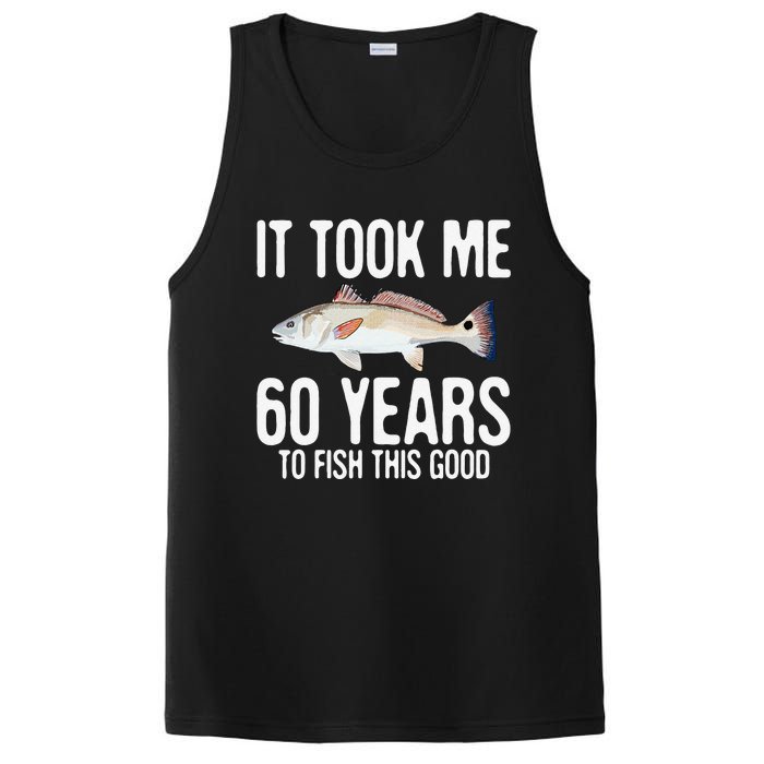 Funny Redfish Fishing 60th Birthday 60 Years To Fish Great PosiCharge Competitor Tank