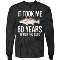 Funny Redfish Fishing 60th Birthday 60 Years To Fish Great Tie-Dye Long Sleeve Shirt