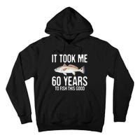 Funny Redfish Fishing 60th Birthday 60 Years To Fish Great Tall Hoodie