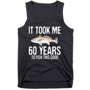 Funny Redfish Fishing 60th Birthday 60 Years To Fish Great Tank Top