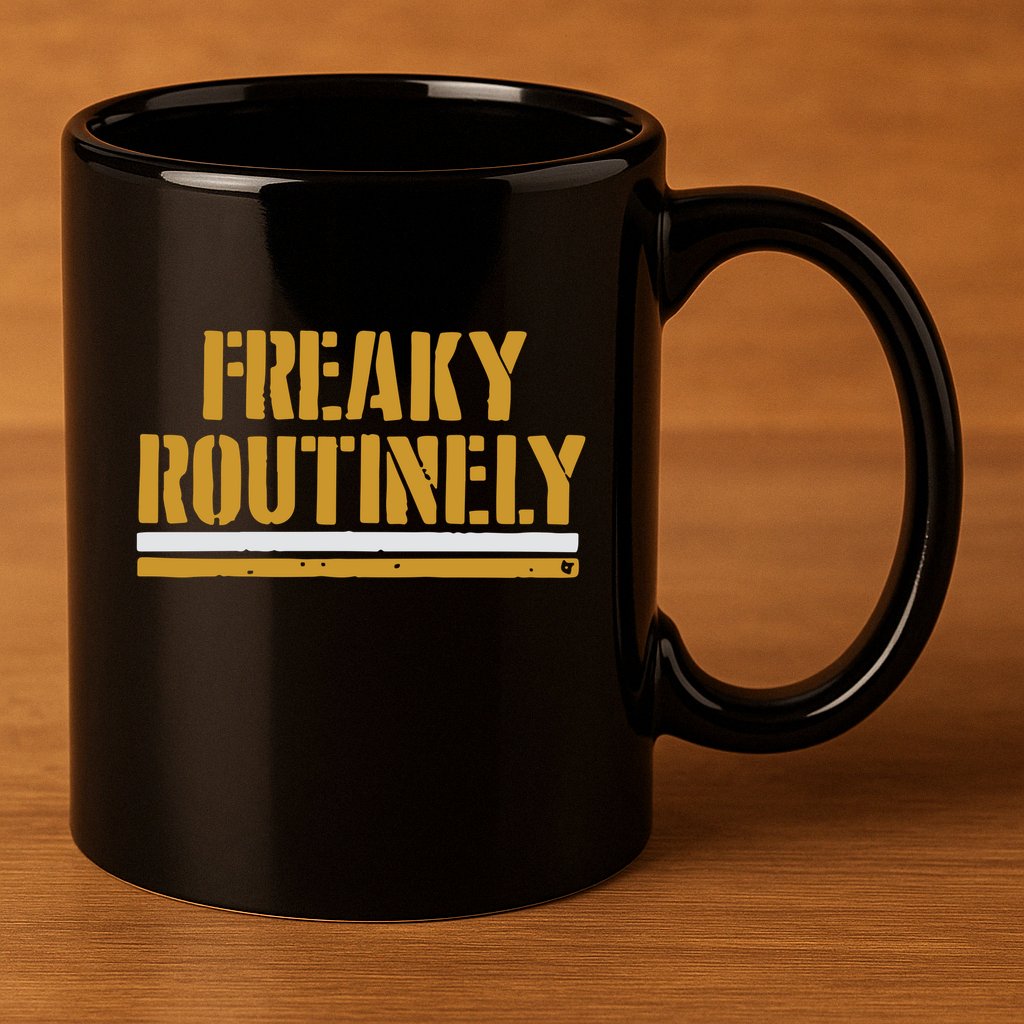 Freaky Routinely 11oz C Handle Ceramic Mug