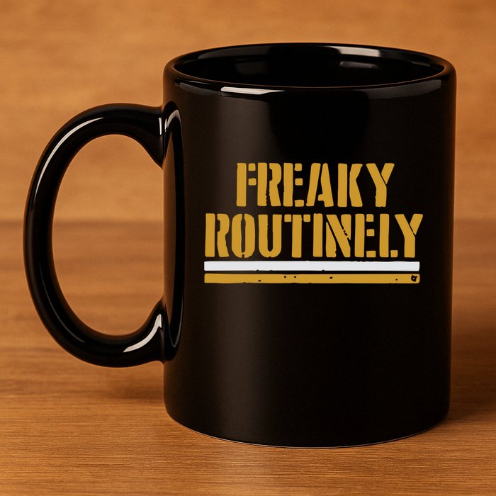 Freaky Routinely 11oz C Handle Ceramic Mug