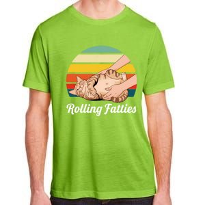 Funny Rolling Fatties Cat Lover Pet Owner Cat Gift Adult ChromaSoft Performance T-Shirt