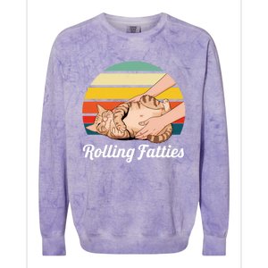 Funny Rolling Fatties Cat Lover Pet Owner Cat Gift Colorblast Crewneck Sweatshirt