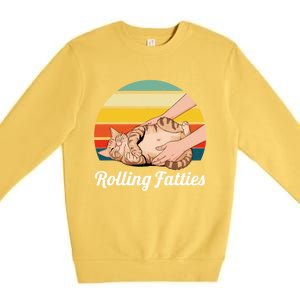 Funny Rolling Fatties Cat Lover Pet Owner Cat Gift Premium Crewneck Sweatshirt