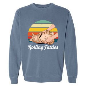 Funny Rolling Fatties Cat Lover Pet Owner Cat Gift Garment-Dyed Sweatshirt