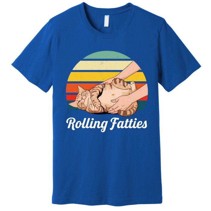 Funny Rolling Fatties Cat Lover Pet Owner Cat Gift Premium T-Shirt