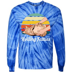 Funny Rolling Fatties Cat Lover Pet Owner Cat Gift Tie-Dye Long Sleeve Shirt