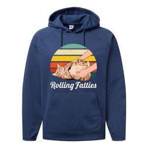 Funny Rolling Fatties Cat Lover Pet Owner Cat Gift Performance Fleece Hoodie