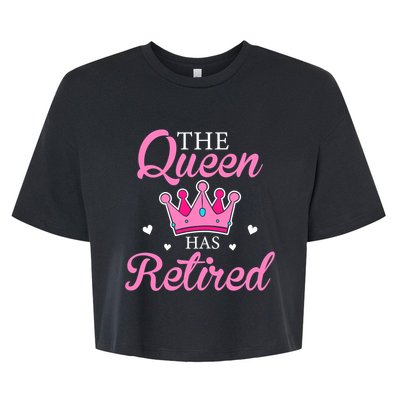 Funny Retirement Floral The Queen Has Retired Bella+Canvas Jersey Crop Tee