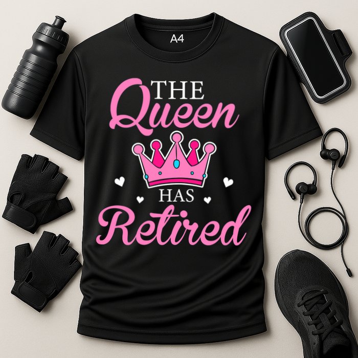 Funny Retirement Floral The Queen Has Retired Cooling Performance Crew T-Shirt
