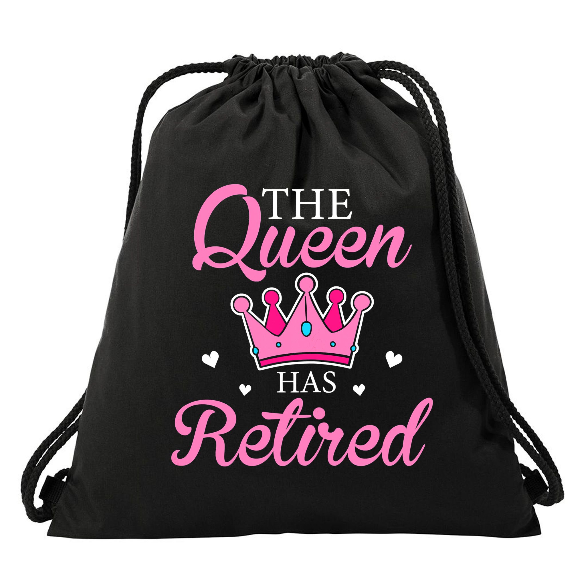 Funny Retirement Floral The Queen Has Retired Drawstring Bag