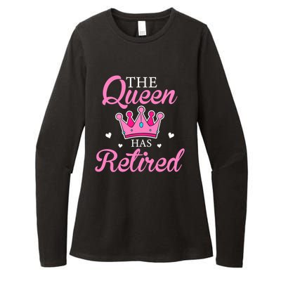 Funny Retirement Floral The Queen Has Retired Womens CVC Long Sleeve Shirt