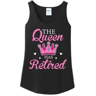 Funny Retirement Floral The Queen Has Retired Ladies Essential Tank