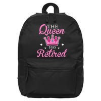 Funny Retirement Floral The Queen Has Retired 16 in Basic Backpack