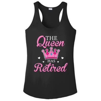 Funny Retirement Floral The Queen Has Retired Ladies PosiCharge Competitor Racerback Tank